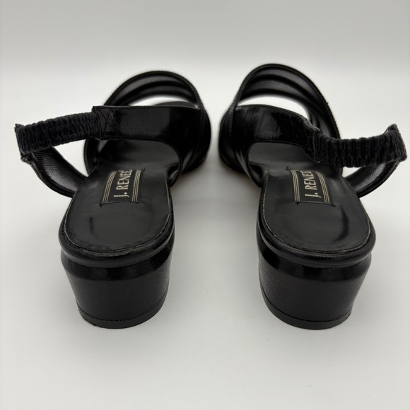 J. Renee Black Open Toe Strappy/Mesh Sandal with Elastic Heel Strap; Size 9.5 - Picture 8 of 12